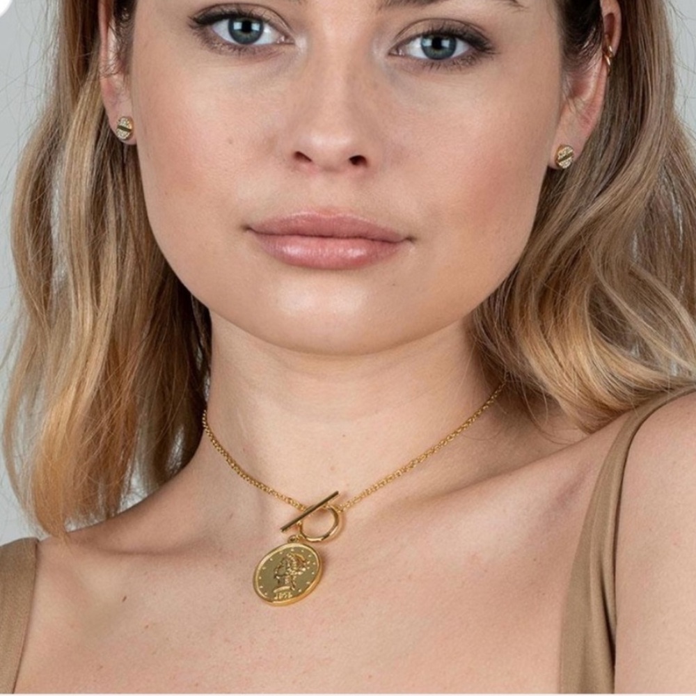 NWT Uncommon James Gold Coin Pendant Necklace & Choker Necklace